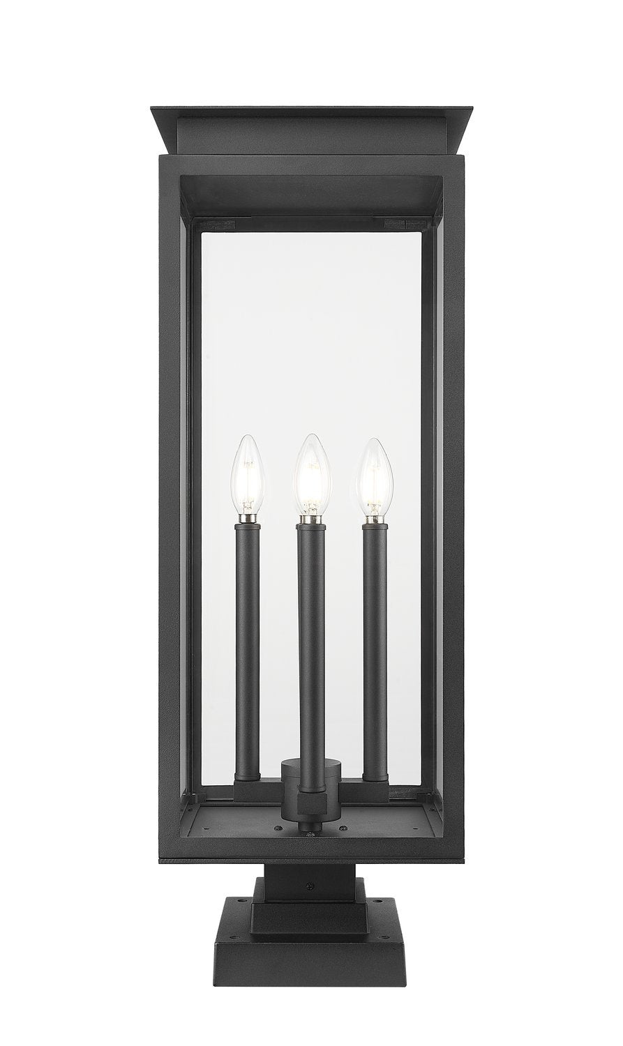 Z-LITE NOVA OUTDOOR PIER MOUNTED FIXTURE | 5018PHBS-SQPM-BK - Post