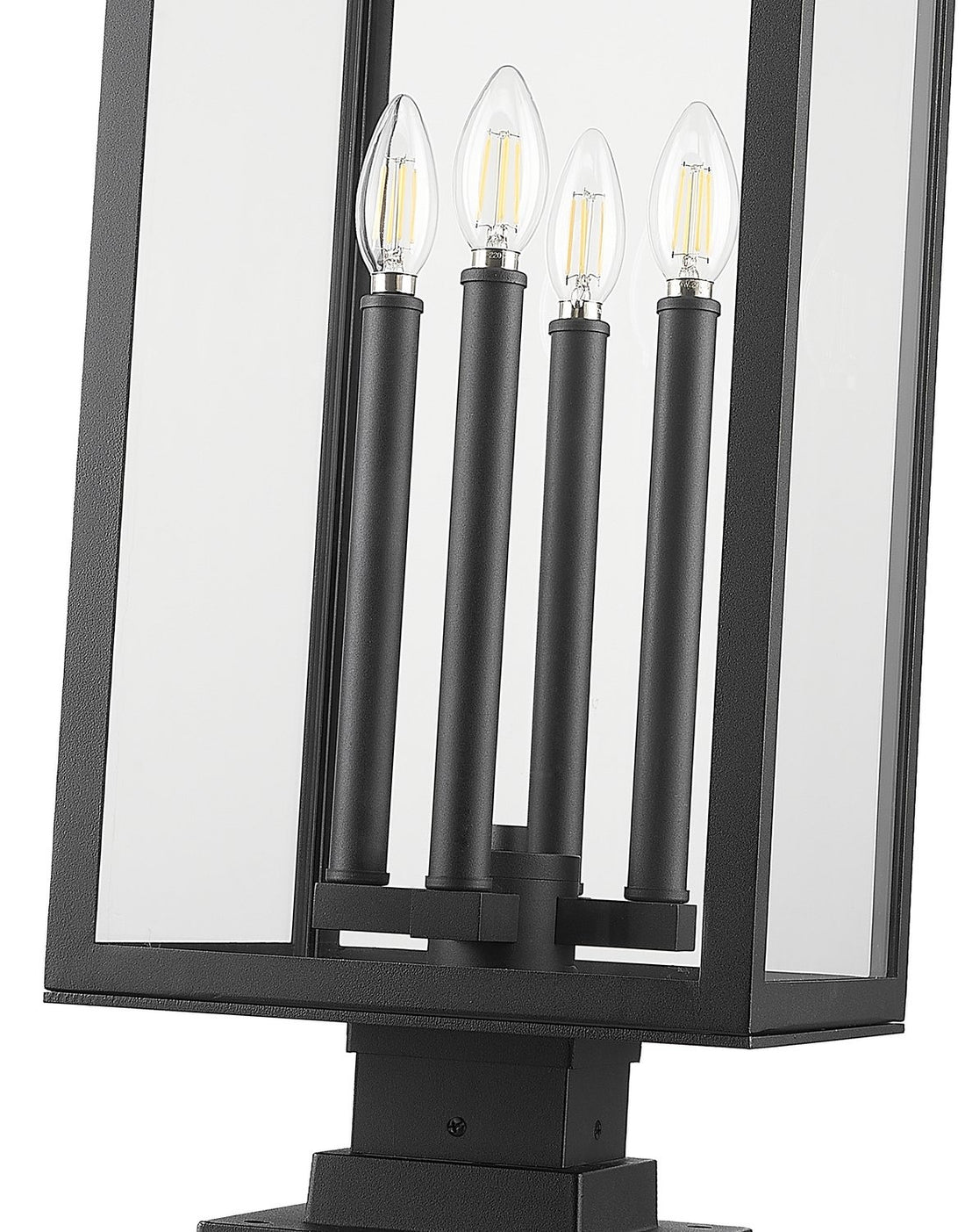 Z-LITE NOVA OUTDOOR PIER MOUNTED FIXTURE | 5018PHBS-SQPM-BK - Post