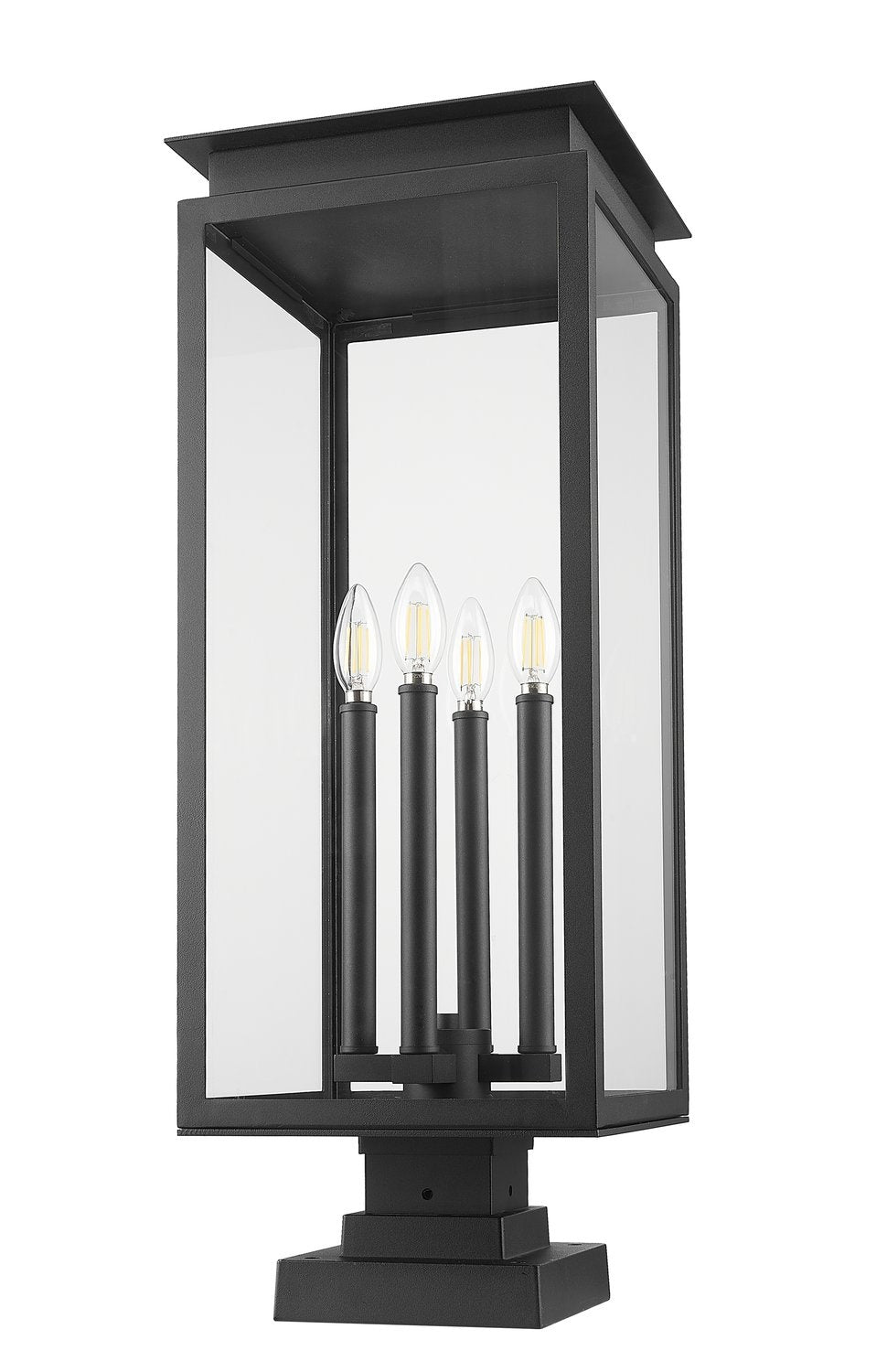Z-LITE NOVA OUTDOOR PIER MOUNTED FIXTURE | 5018PHBS-SQPM-BK - Post
