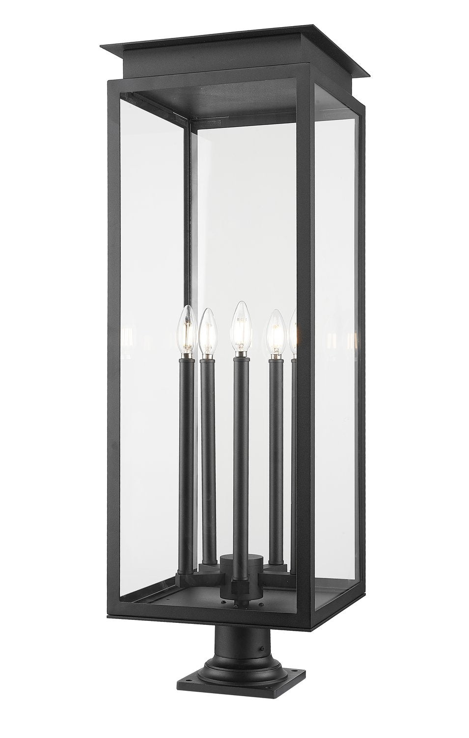 Z-LITE NOVA OUTDOOR PIER MOUNTED FIXTURE | 5018PHXLR-533PM-BK - Post