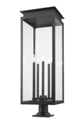 Z-LITE NOVA OUTDOOR PIER MOUNTED FIXTURE | 5018PHXLR-533PM-BK - Post
