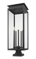 Z-LITE NOVA OUTDOOR PIER MOUNTED FIXTURE | 5018PHXLS-SQPM-BK - Post