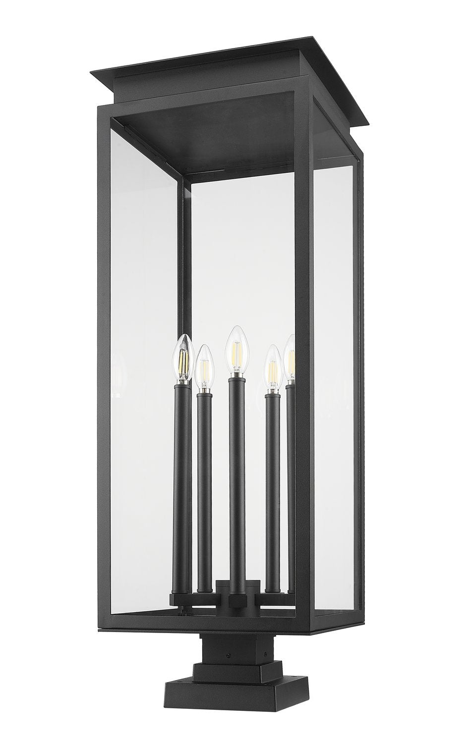 Z-LITE NOVA OUTDOOR PIER MOUNTED FIXTURE | 5018PHXLS-SQPM-BK - Post