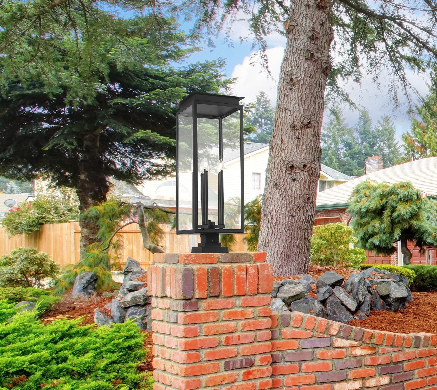 Z-LITE NOVA OUTDOOR PIER MOUNTED FIXTURE | 5018PHXLS-SQPM-BK - Post