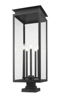 Z-LITE NOVA OUTDOOR PIER MOUNTED FIXTURE | 5018PHXLS-SQPM-BK - Post