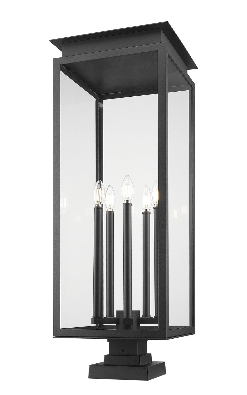 Z-LITE NOVA OUTDOOR PIER MOUNTED FIXTURE | 5018PHXLS-SQPM-BK - Post