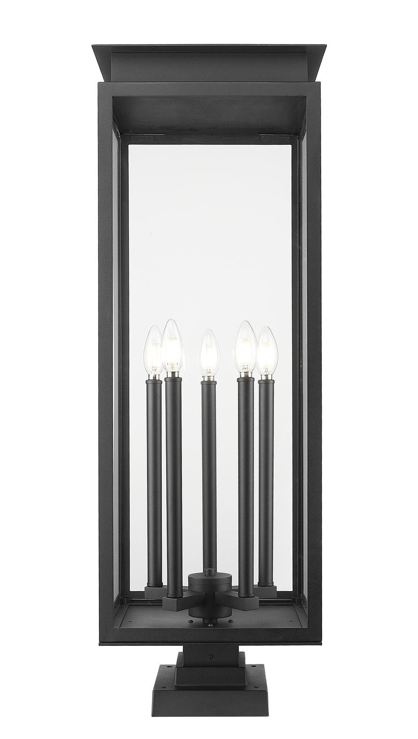 Z-LITE NOVA OUTDOOR PIER MOUNTED FIXTURE | 5018PHXLS-SQPM-BK - Post