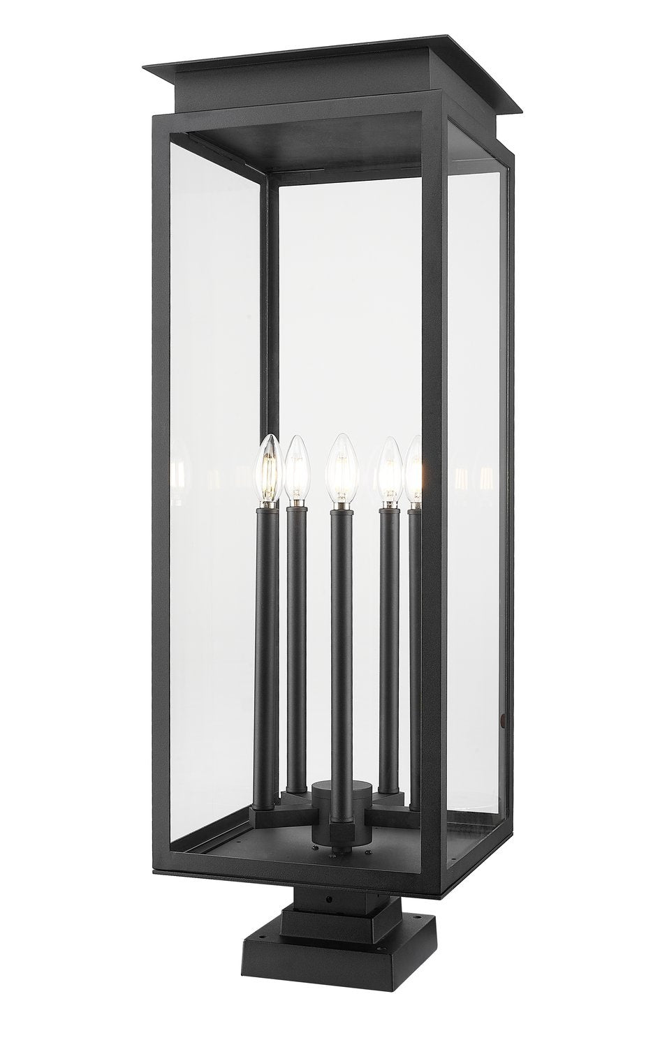 Z-LITE NOVA OUTDOOR PIER MOUNTED FIXTURE | 5018PHXLS-SQPM-BK - Post
