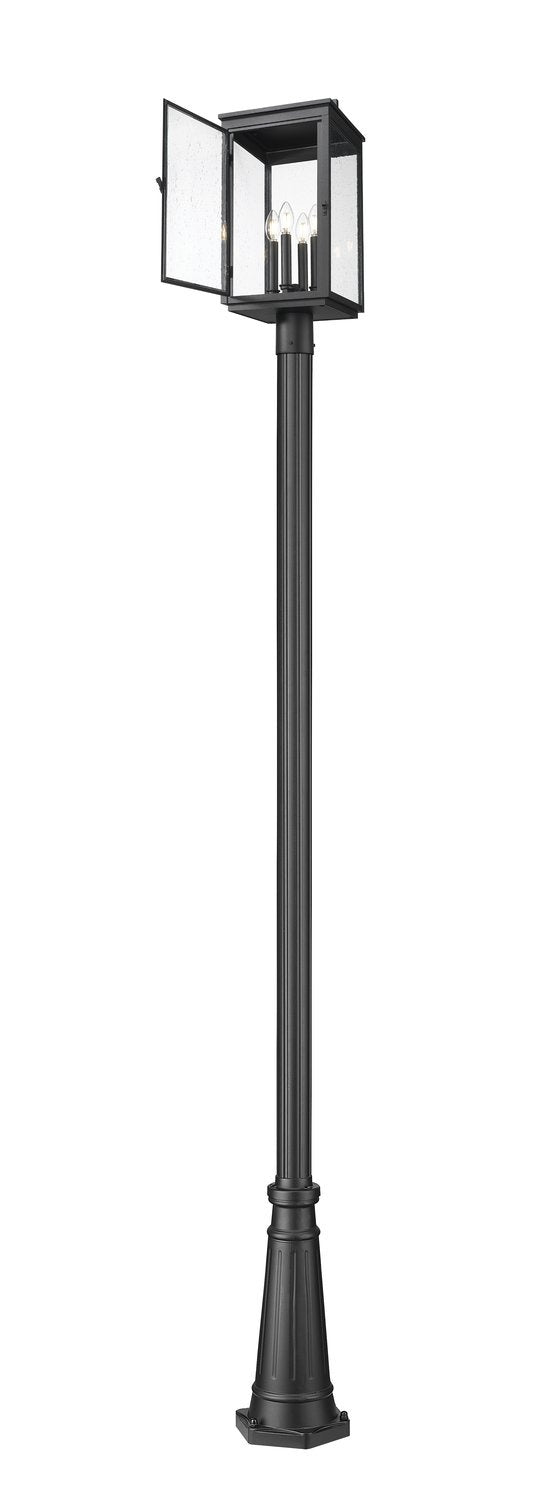 Z-LITE HARTWELL OUTDOOR POST MOUNTED FIXTURE | 5019PHBR-5011P-BK - Post