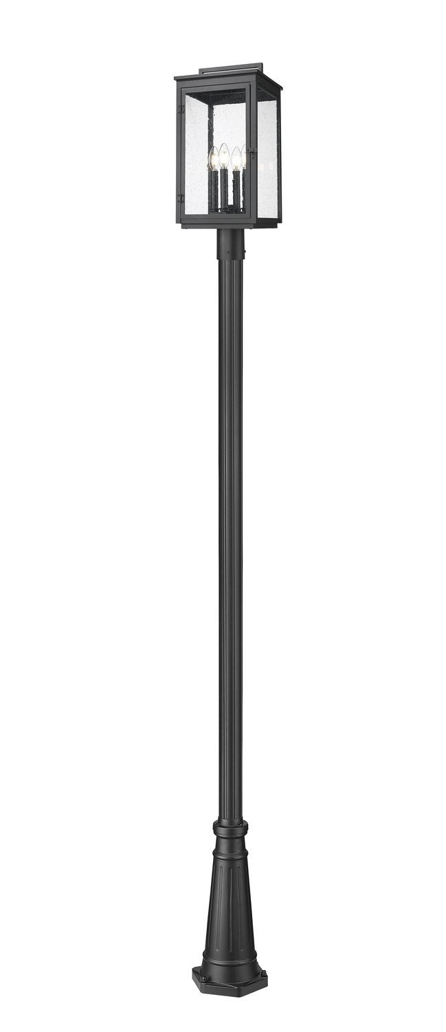 Z-LITE HARTWELL OUTDOOR POST MOUNTED FIXTURE | 5019PHBR-5011P-BK - Post