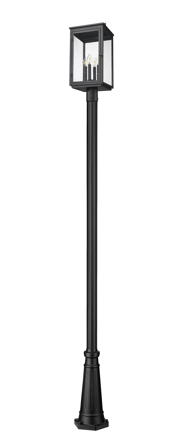 Z-LITE HARTWELL OUTDOOR POST MOUNTED FIXTURE | 5019PHBR-519P-BK - Post