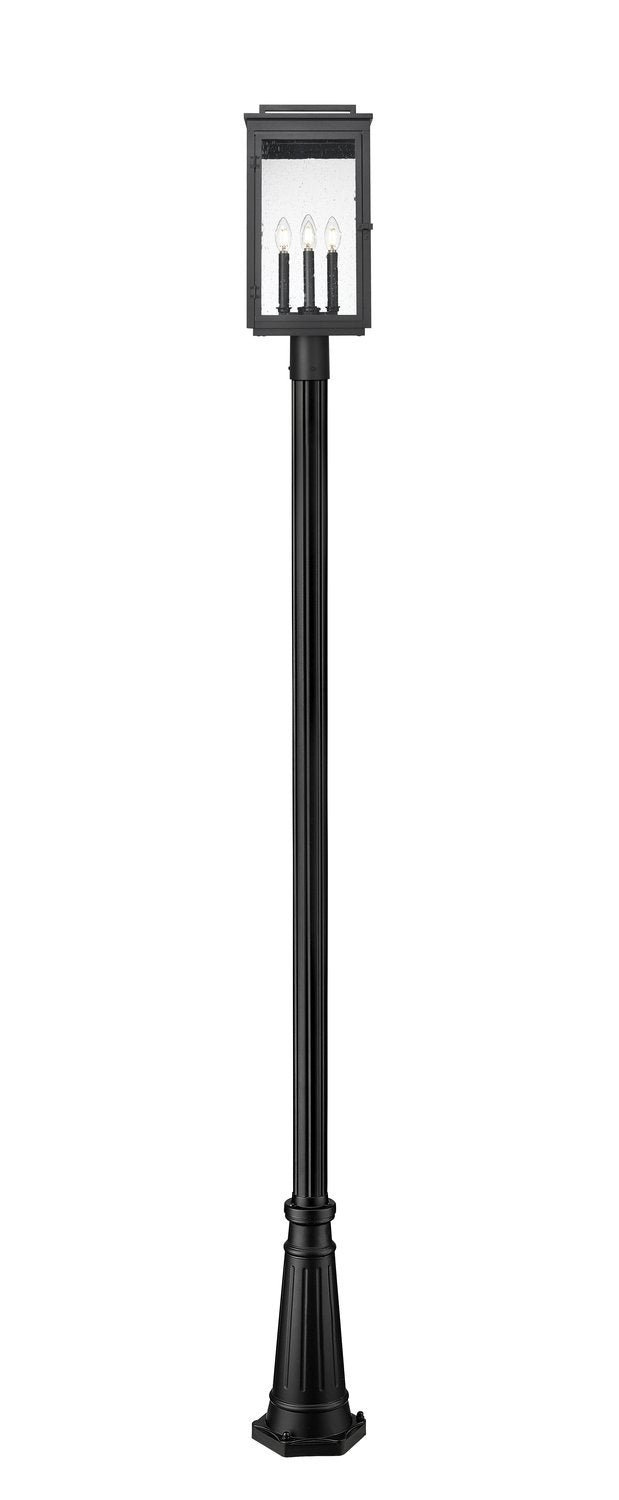 Z-LITE HARTWELL OUTDOOR POST MOUNTED FIXTURE | 5019PHBR-519P-BK - Post