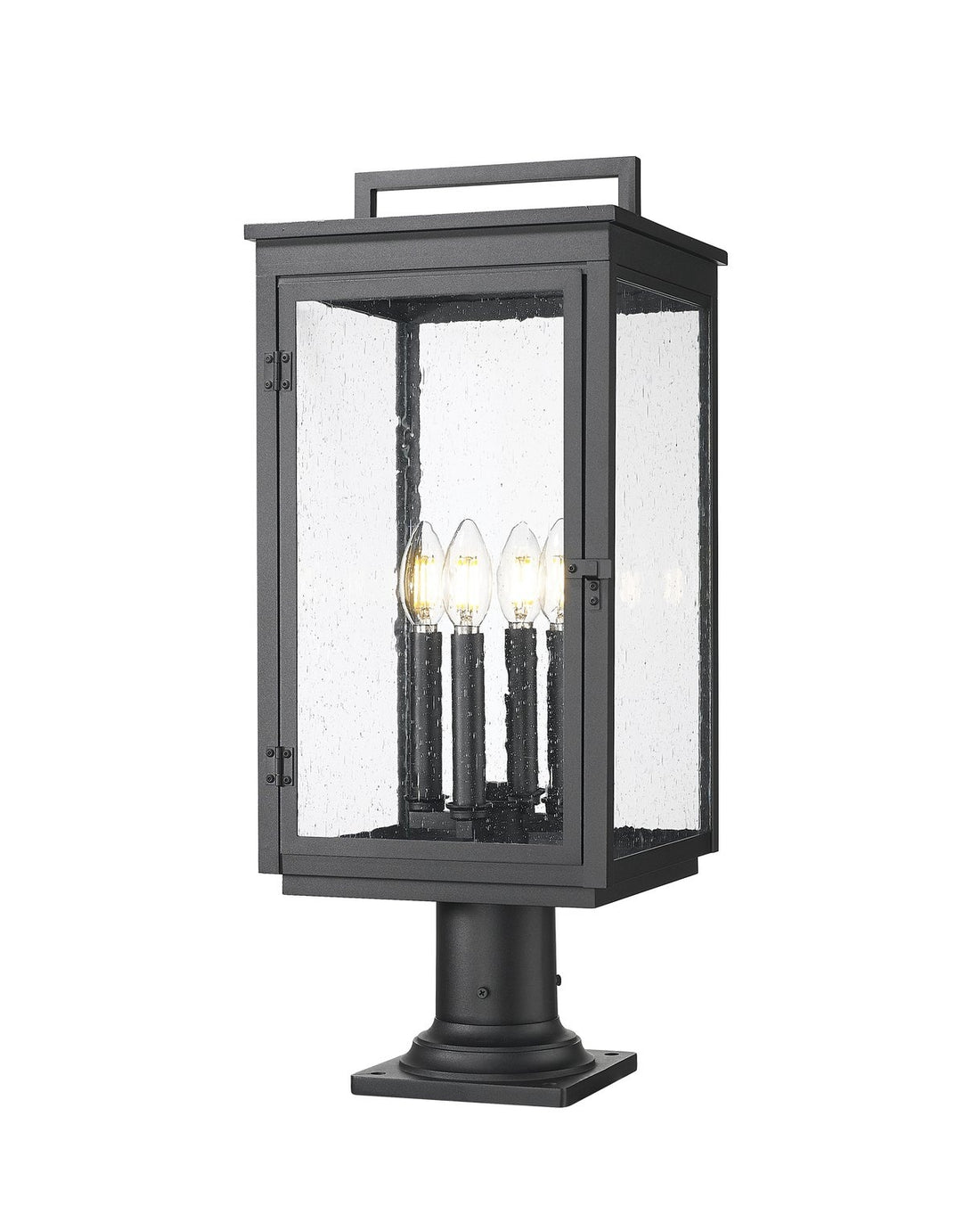 Z-LITE HARTWELL OUTDOOR PIER MOUNTED FIXTURE | 5019PHBR-533PM-BK - Post
