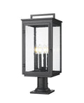 Z-LITE HARTWELL OUTDOOR PIER MOUNTED FIXTURE | 5019PHBR-533PM-BK - Post