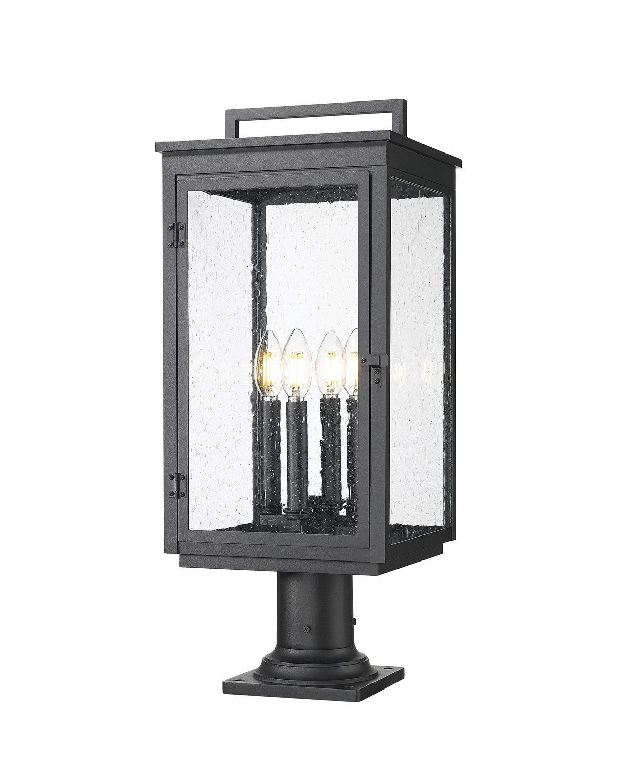 Z-LITE HARTWELL OUTDOOR PIER MOUNTED FIXTURE | 5019PHBR-533PM-BK - Post