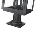 Z-LITE HARTWELL OUTDOOR PIER MOUNTED FIXTURE | 5019PHBR-533PM-BK - Post