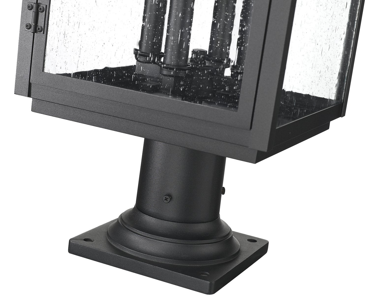 Z-LITE HARTWELL OUTDOOR PIER MOUNTED FIXTURE | 5019PHBR-533PM-BK - Post