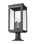 Z-LITE HARTWELL OUTDOOR PIER MOUNTED FIXTURE | 5019PHBR-533PM-BK - Post