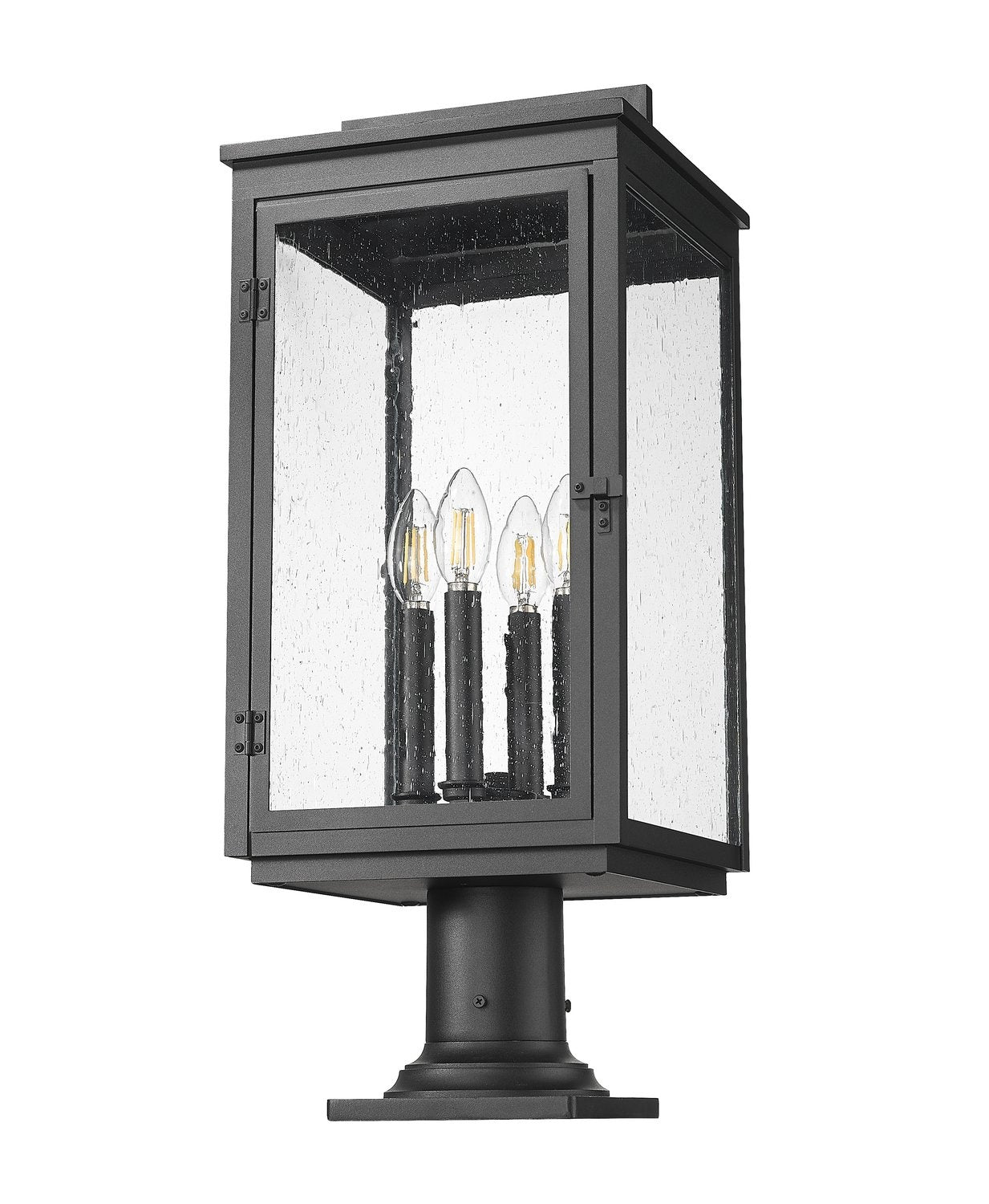 Z-LITE HARTWELL OUTDOOR PIER MOUNTED FIXTURE | 5019PHBR-533PM-BK - Post