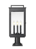 Z-LITE HARTWELL OUTDOOR PIER MOUNTED FIXTURE | 5019PHBR-533PM-BK - Post