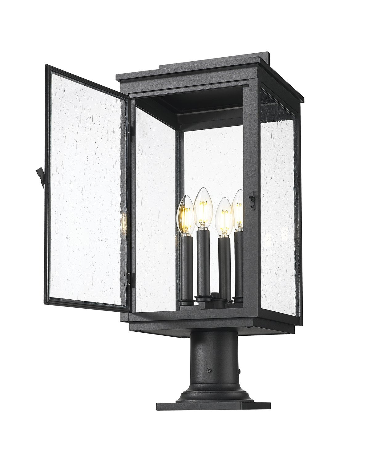 Z-LITE HARTWELL OUTDOOR PIER MOUNTED FIXTURE | 5019PHBR-533PM-BK - Post