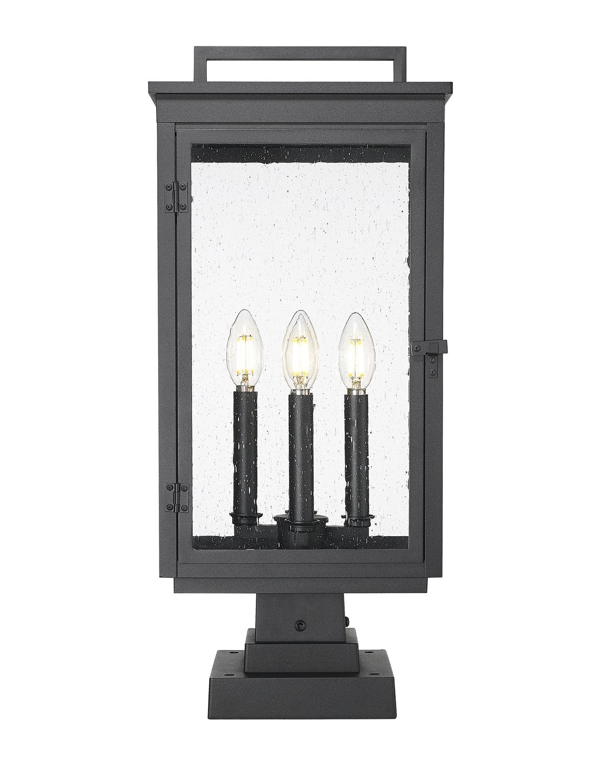 Z-LITE HARTWELL OUTDOOR PIER MOUNTED FIXTURE | 5019PHBS-SQPM-BK - Post