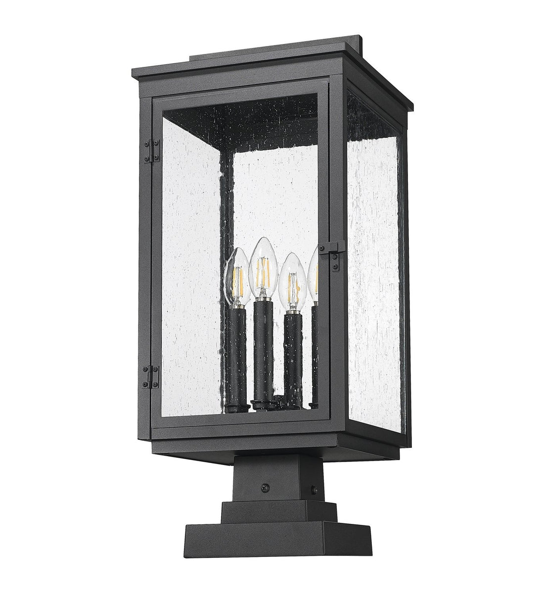 Z-LITE HARTWELL OUTDOOR PIER MOUNTED FIXTURE | 5019PHBS-SQPM-BK - Post