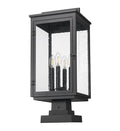Z-LITE HARTWELL OUTDOOR PIER MOUNTED FIXTURE | 5019PHBS-SQPM-BK - Post
