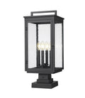 Z-LITE HARTWELL OUTDOOR PIER MOUNTED FIXTURE | 5019PHBS-SQPM-BK - Post