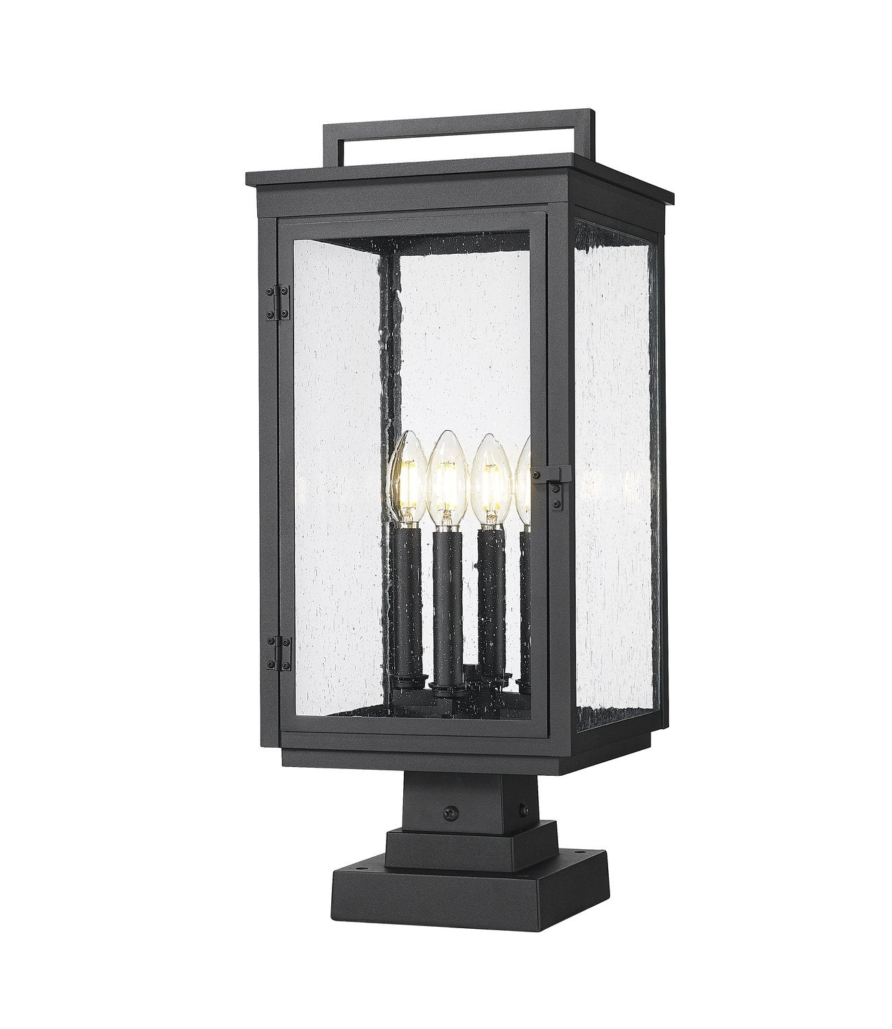 Z-LITE HARTWELL OUTDOOR PIER MOUNTED FIXTURE | 5019PHBS-SQPM-BK - Post