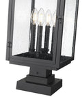 Z-LITE HARTWELL OUTDOOR PIER MOUNTED FIXTURE | 5019PHBS-SQPM-BK - Post