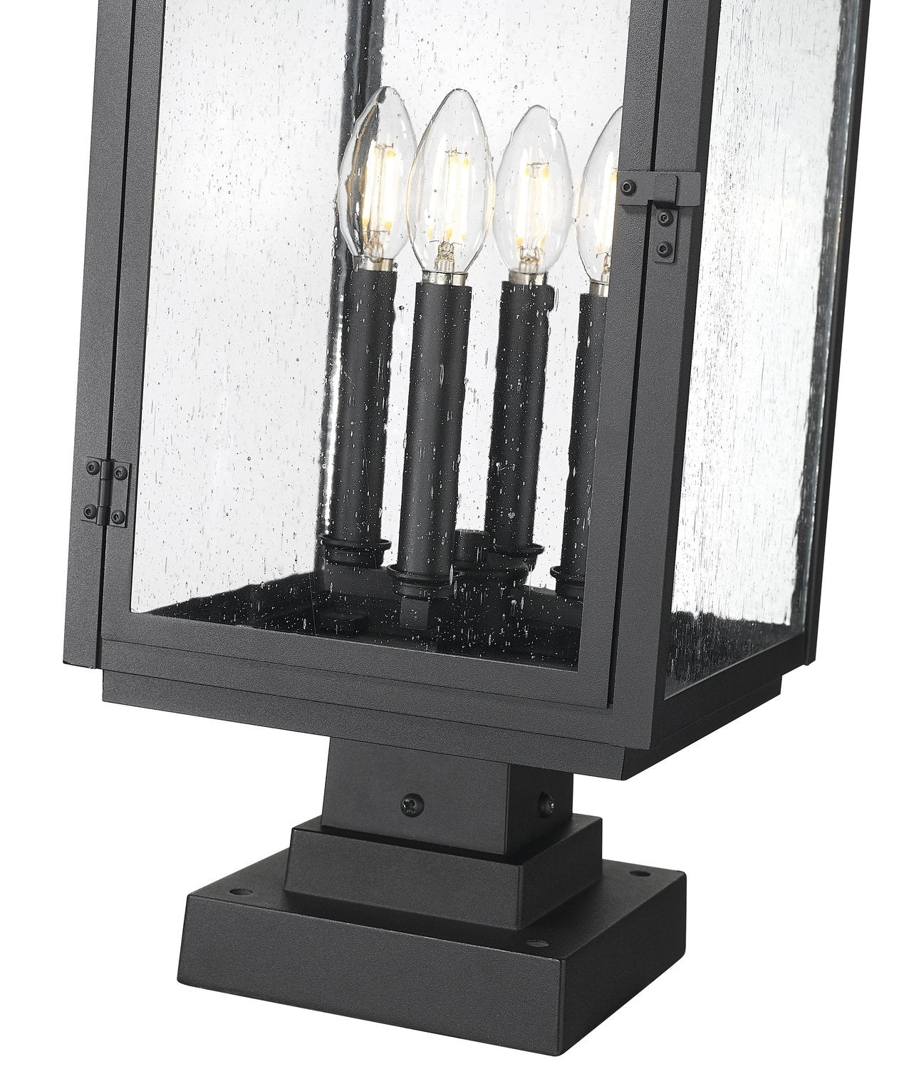 Z-LITE HARTWELL OUTDOOR PIER MOUNTED FIXTURE | 5019PHBS-SQPM-BK - Post