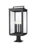 Z-LITE HARTWELL OUTDOOR PIER MOUNTED FIXTURE | 5019PHXLR-533PM-BK - Post