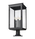 Z-LITE HARTWELL OUTDOOR PIER MOUNTED FIXTURE | 5019PHXLR-533PM-BK - Post