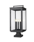 Z-LITE HARTWELL OUTDOOR PIER MOUNTED FIXTURE | 5019PHXLS-SQPM-BK - Post