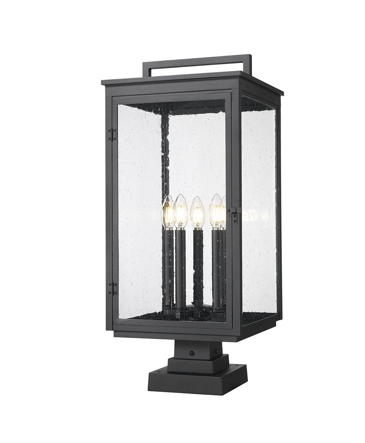 Z-LITE HARTWELL OUTDOOR PIER MOUNTED FIXTURE | 5019PHXLS-SQPM-BK - Post