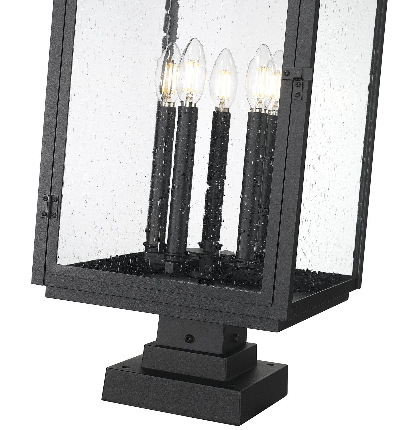 Z-LITE HARTWELL OUTDOOR PIER MOUNTED FIXTURE | 5019PHXLS-SQPM-BK - Post
