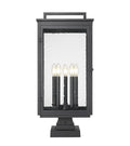 Z-LITE HARTWELL OUTDOOR PIER MOUNTED FIXTURE | 5019PHXLS-SQPM-BK - Post