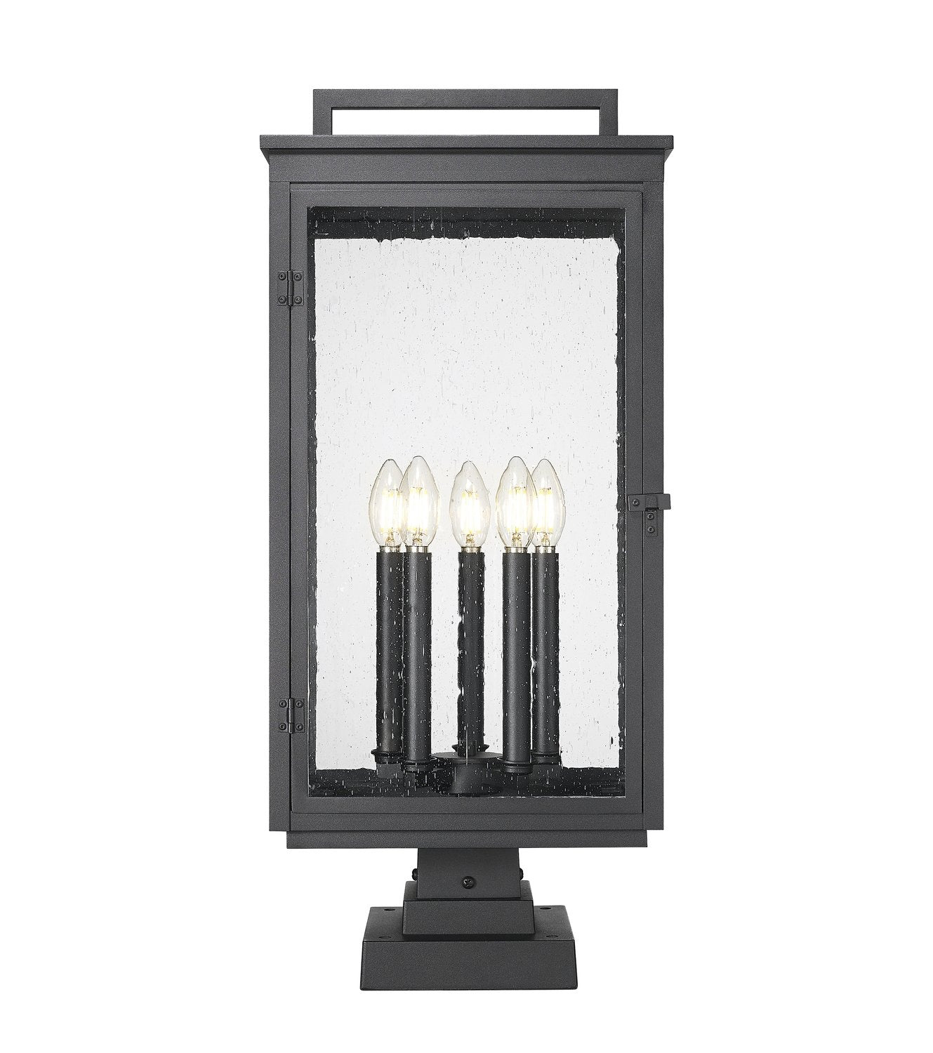 Z-LITE HARTWELL OUTDOOR PIER MOUNTED FIXTURE | 5019PHXLS-SQPM-BK - Post
