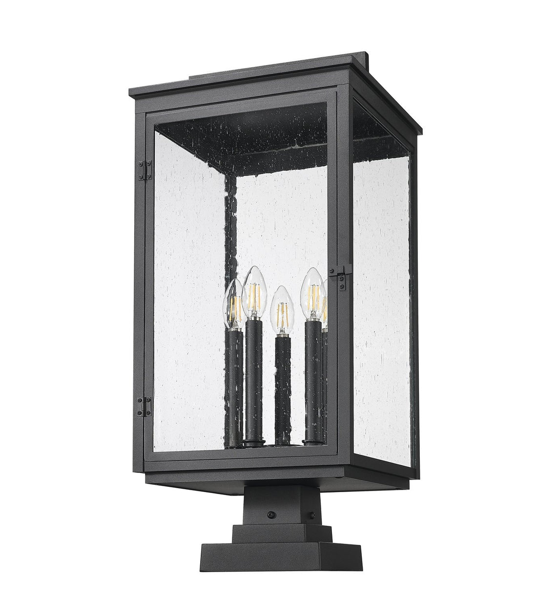 Z-LITE HARTWELL OUTDOOR PIER MOUNTED FIXTURE | 5019PHXLS-SQPM-BK - Post