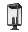 Z-LITE HARTWELL OUTDOOR PIER MOUNTED FIXTURE | 5019PHXLS-SQPM-BK - Post