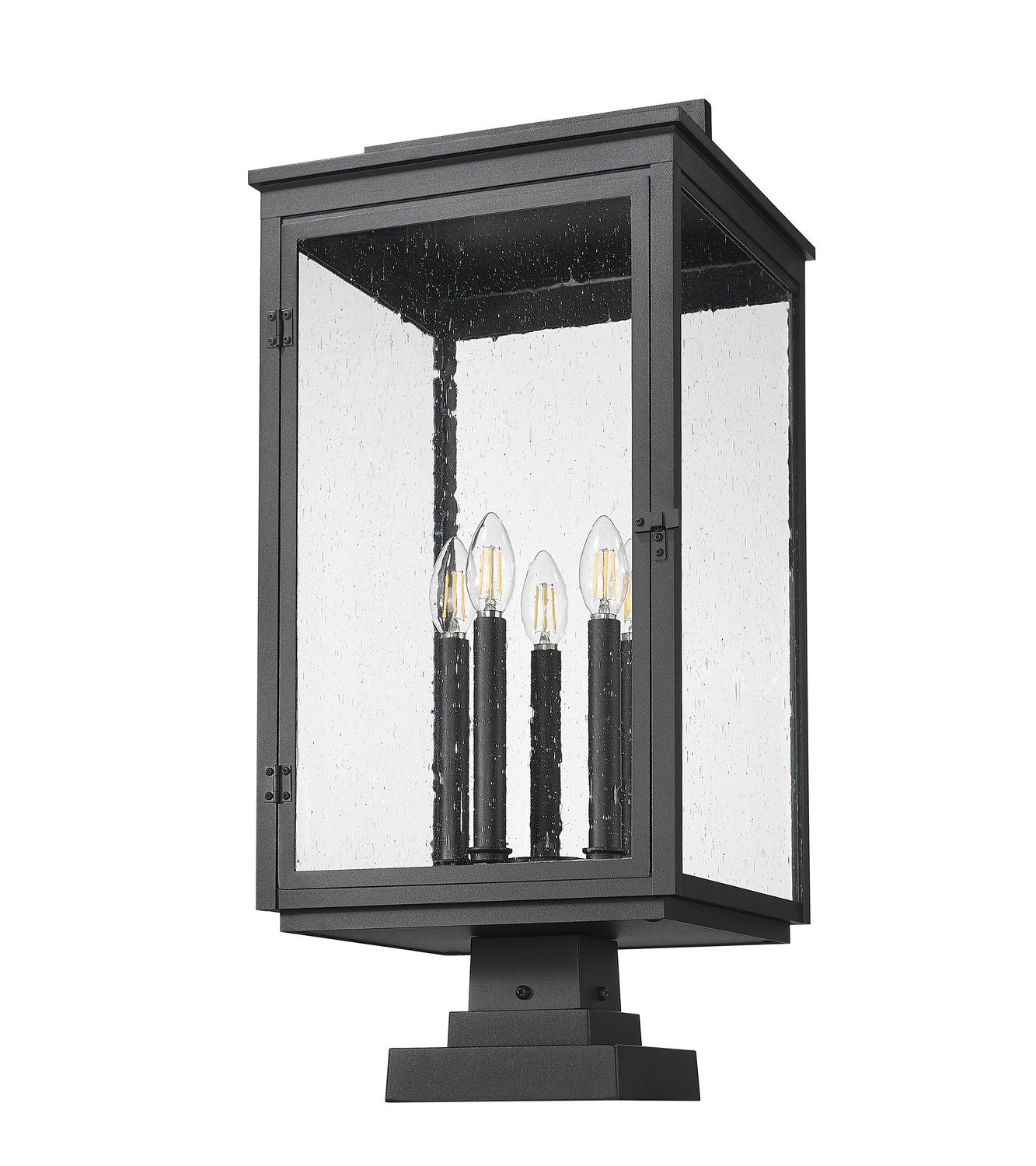 Z-LITE HARTWELL OUTDOOR PIER MOUNTED FIXTURE | 5019PHXLS-SQPM-BK - Post