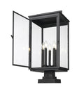Z-LITE HARTWELL OUTDOOR PIER MOUNTED FIXTURE | 5019PHXLS-SQPM-BK - Post