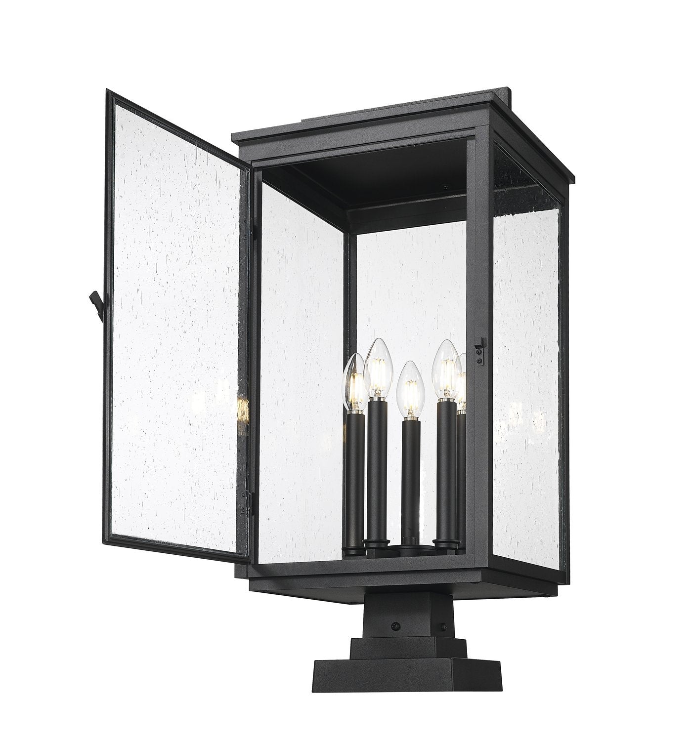 Z-LITE HARTWELL OUTDOOR PIER MOUNTED FIXTURE | 5019PHXLS-SQPM-BK - Post