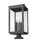 Z-LITE HARTWELL OUTDOOR PIER MOUNTED FIXTURE | 5019PHXXLS-SQPM-BK - Post