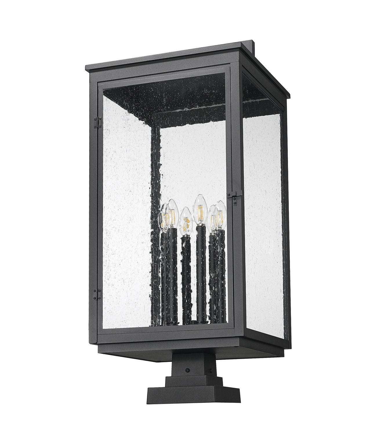 Z-LITE HARTWELL OUTDOOR PIER MOUNTED FIXTURE | 5019PHXXLS-SQPM-BK - Post