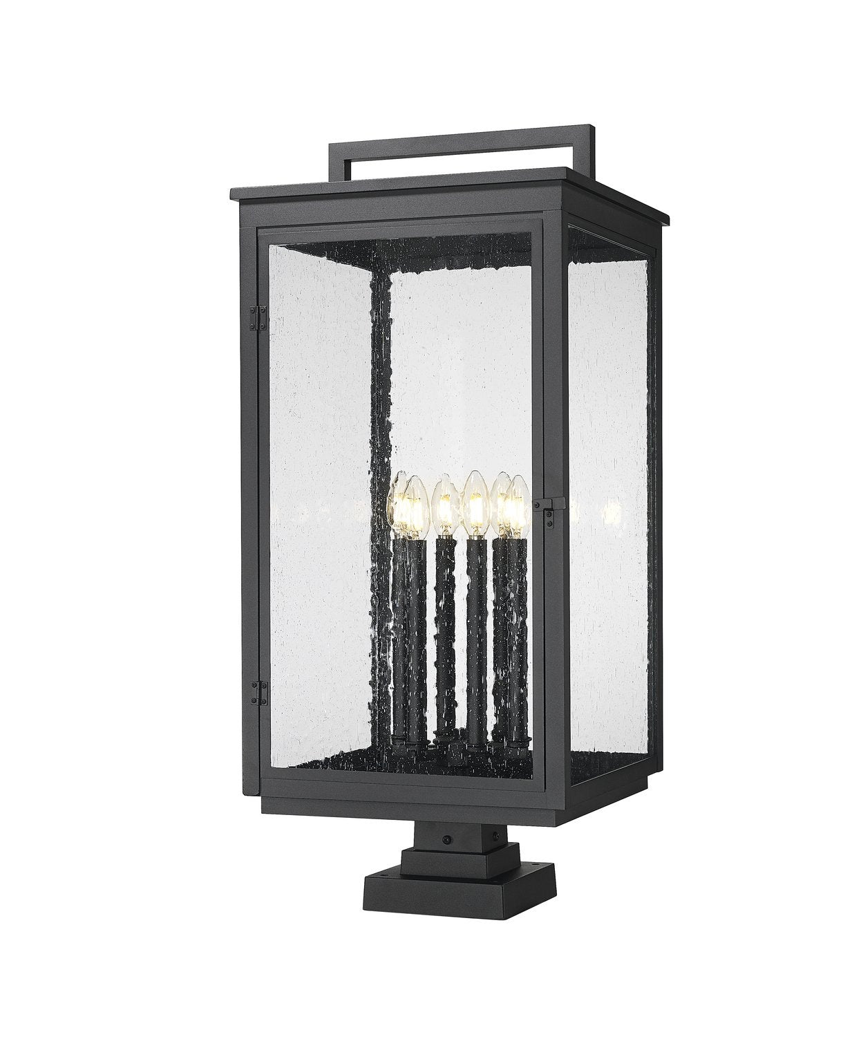 Z-LITE HARTWELL OUTDOOR PIER MOUNTED FIXTURE | 5019PHXXLS-SQPM-BK - Post