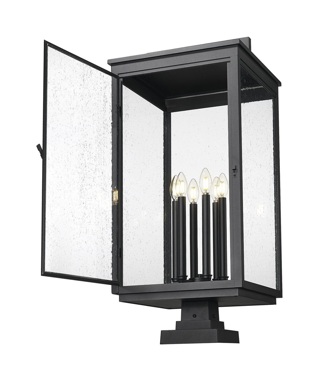 Z-LITE HARTWELL OUTDOOR PIER MOUNTED FIXTURE | 5019PHXXLS-SQPM-BK - Post