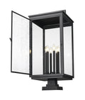 Z-LITE HARTWELL OUTDOOR PIER MOUNTED FIXTURE | 5019PHXXLS-SQPM-BK - Post