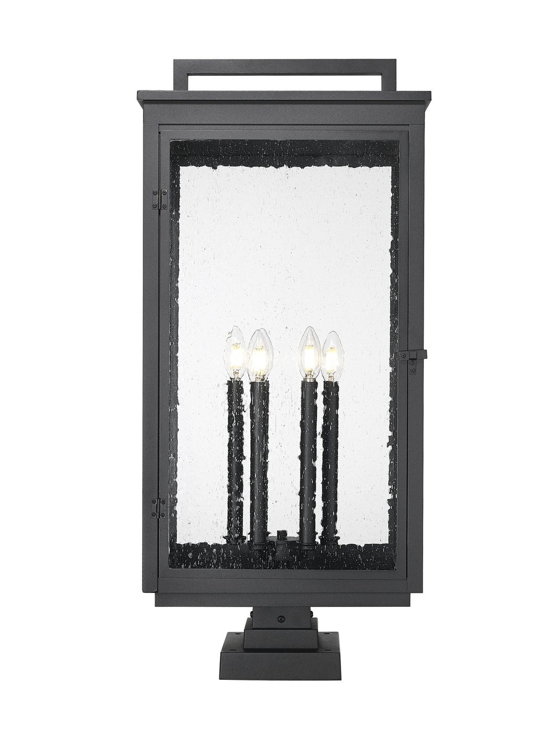 Z-LITE HARTWELL OUTDOOR PIER MOUNTED FIXTURE | 5019PHXXLS-SQPM-BK - Post